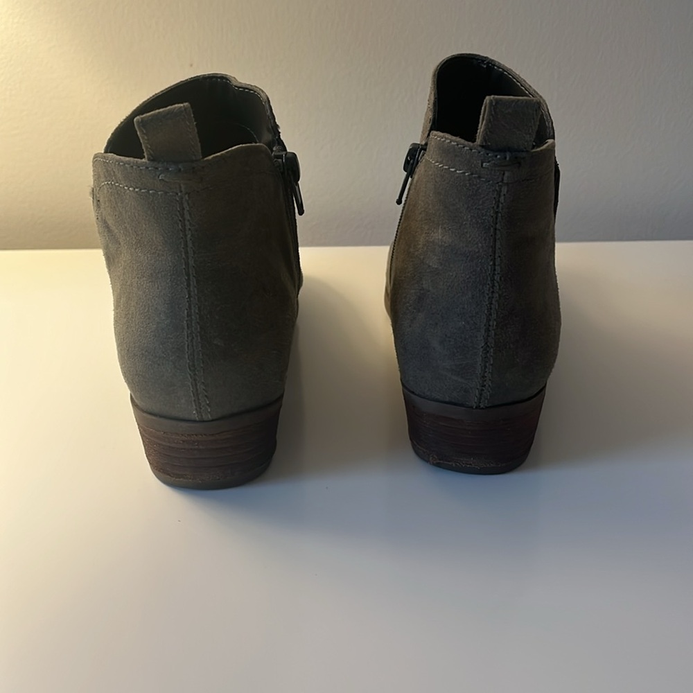 Women's Suede Ankle Boots - Dark Green - Picture 3 of 5